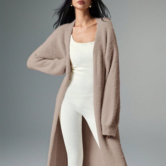 Camel Casual Women's Apricot Plush Cardigan - Picture 1 of 7